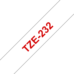 CINTA BROTHER TZE-232 12mmX8m ROJO SOBRE BLANCO