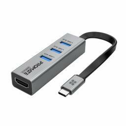ADAPTADOR USB-C-> 3 x USB 3.0/HDMI PROMATE MEDIAHUB-C3