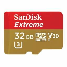 RAM MICRO-SDHC 32GB SANDISK EXTREME UHS-I 32GB C/ADAPTADOR SD 100Mb