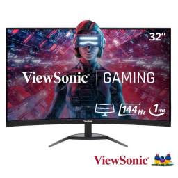 MONITOR LED 31.5" VIEWSONIC CURVO VX3268-2KPC-MHD 2560x1440 WQHD 144Hz  (2xHDMI/DP/Parlante)