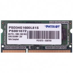 RAM NOTEBOOK 4GB 1600 PATRIOT DDR3 (PSD34G1600L81S)