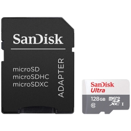 RAM MICRO-SDHC 128GB SANDISK UHS-I C10 CADAPTADOR 100MBS (SDSQUNR-128G-GN3MA)