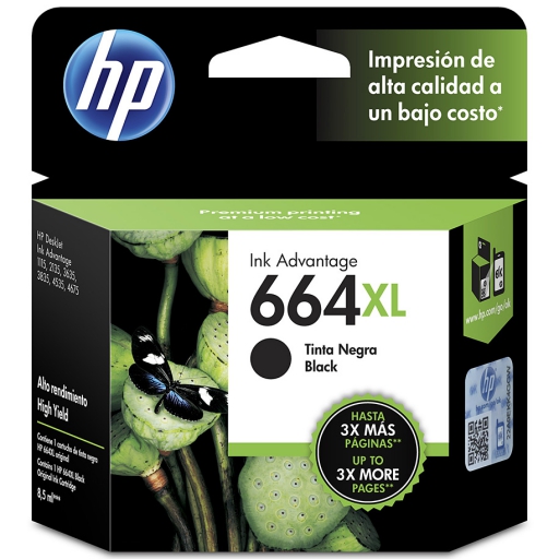 CART HP 664XL (F6V31AL) NEGRO DESKJET 2135/3635/4535/3775/3785 (480PAG)