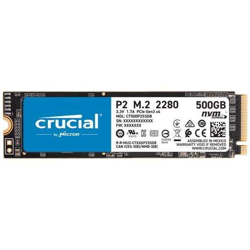 HD SSD 500GB CRUCIAL P2 PCIe NVMe (2280)
